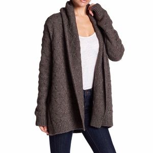 New Vince Textured Sweater Blanket Car Coat S